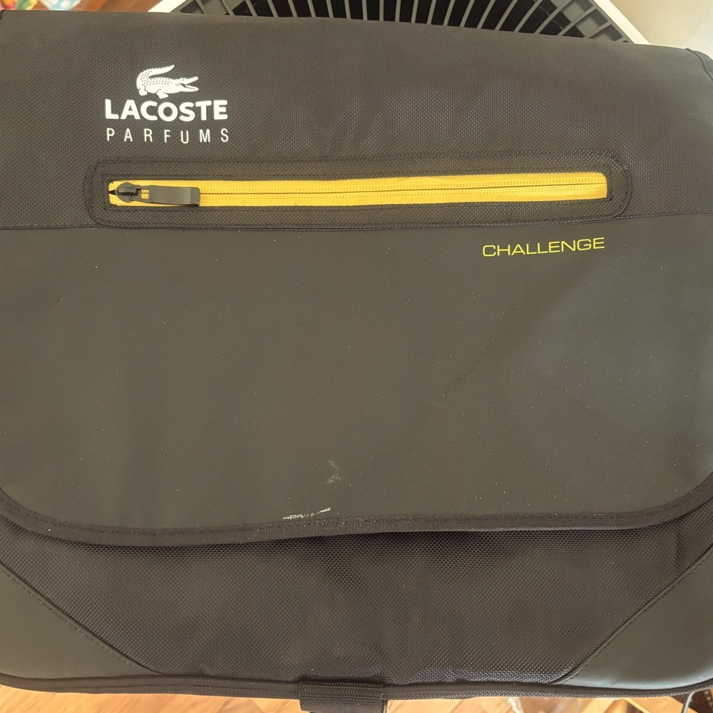 Lacoste Premium Black Messenger Bag